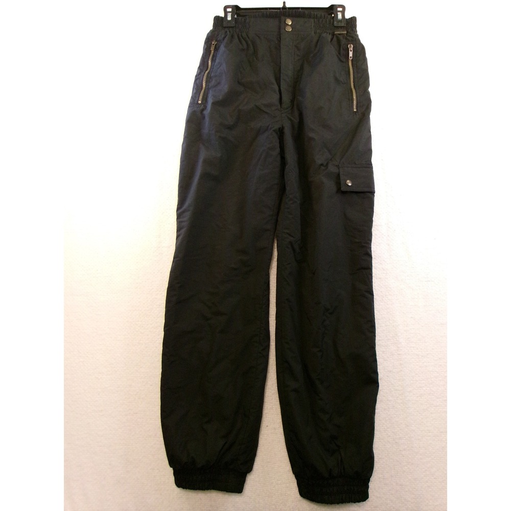 Edelweiss Skiwear Snow‎ Pants Mens 34 Black Insulated Cargo Vintage